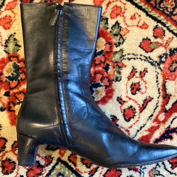 Alessia Black Leather Boots, made in Brazil - Size 10 N - Picture 3 of 4